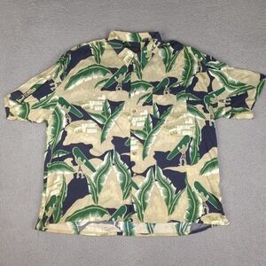 Vintage Diamante Hawaiian Shirt Mens XXL Button Down Short Sleeve‎ Rayon